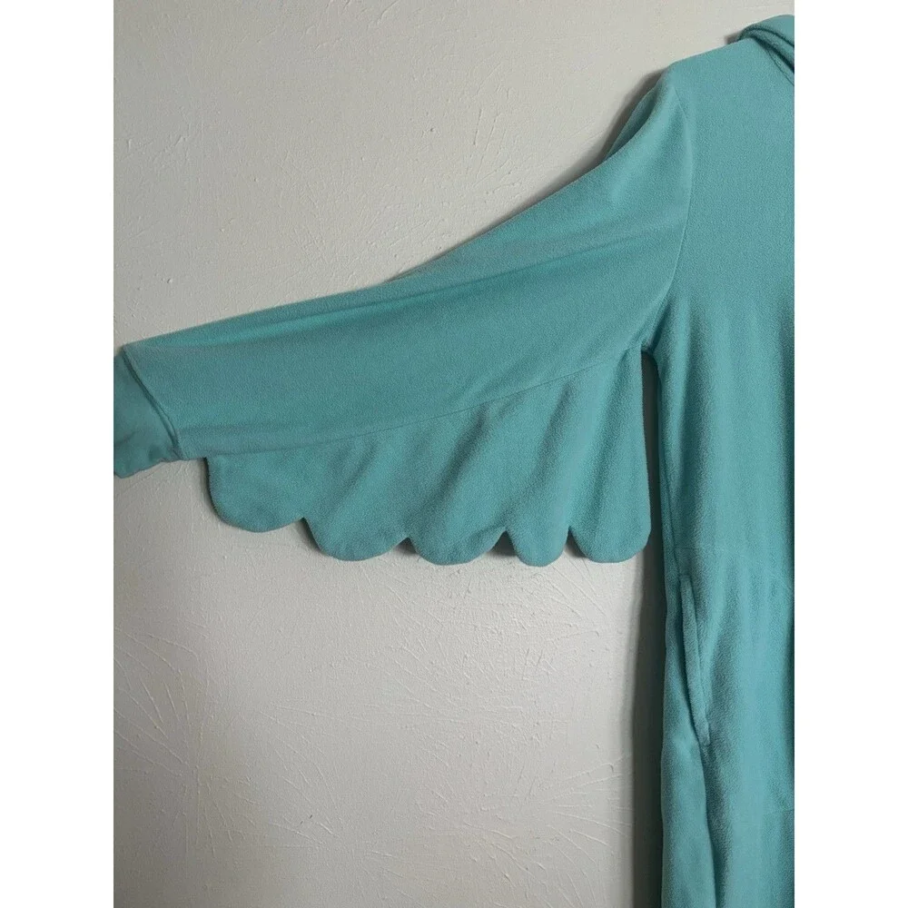 Nick & Nora Owl Fleece Teal One-Piece Pajamas‎ Hooded Wings Women's Small